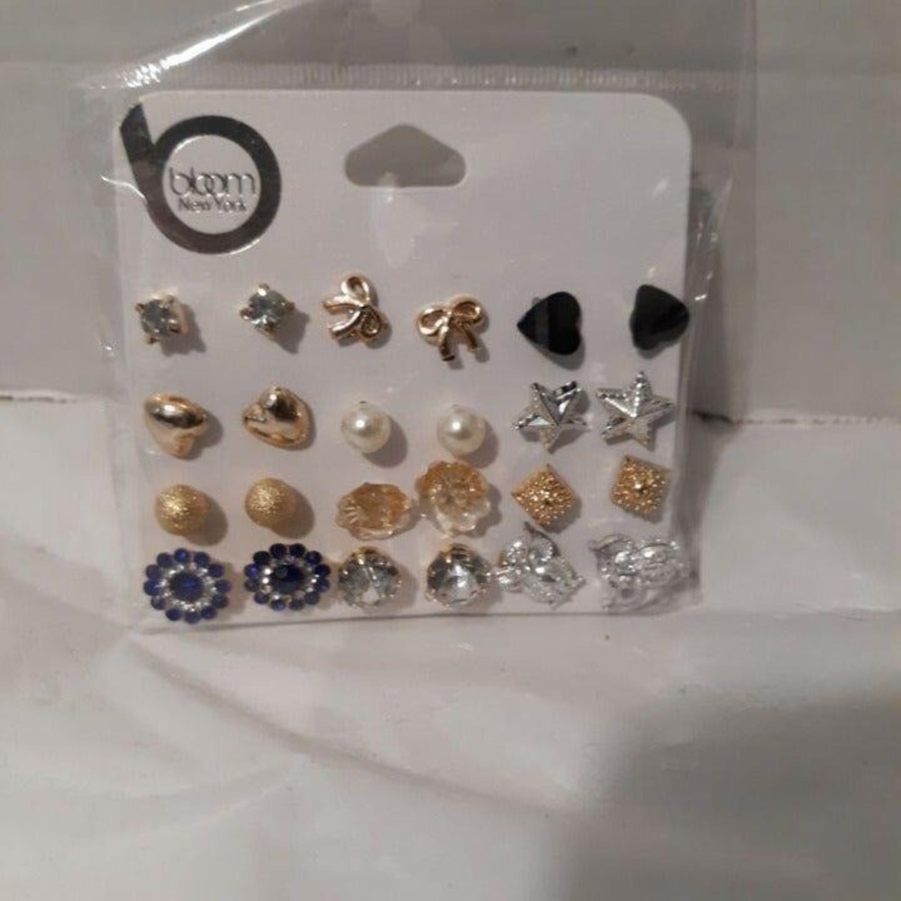 Bloom New York Women's Stud  EarringsAssorted Pack‎ of 12 Pireced Earrings